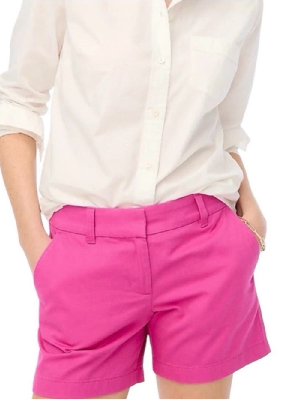 J.Crew New 5" Classic Chino Short In Hot Pink Size 8 NWT